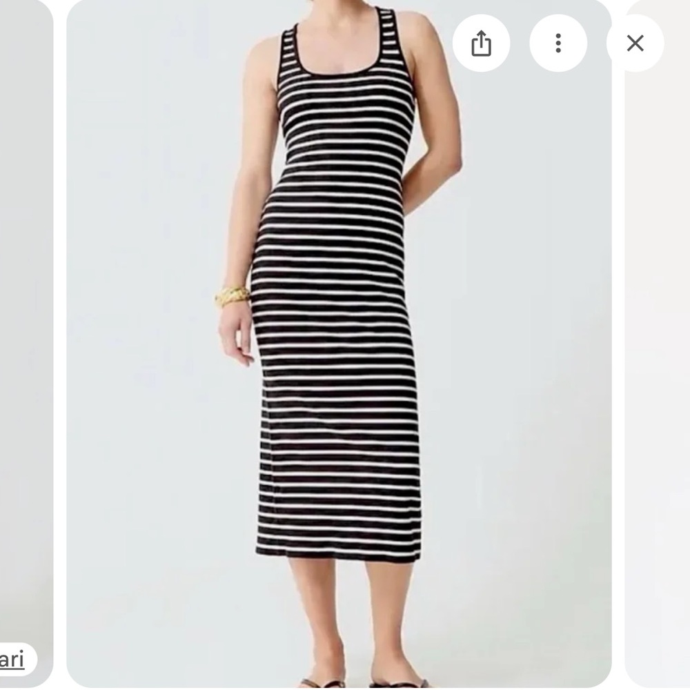 J. Crew Cross-back midi dress in striped vintage rib XXL